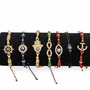 Rhinestone Evil Eye Bracelets or Anklets • Pick One